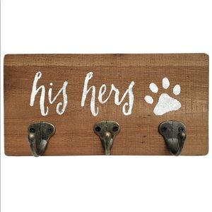 His Her Pup Wall Mounted Key Hanger Leash Holder